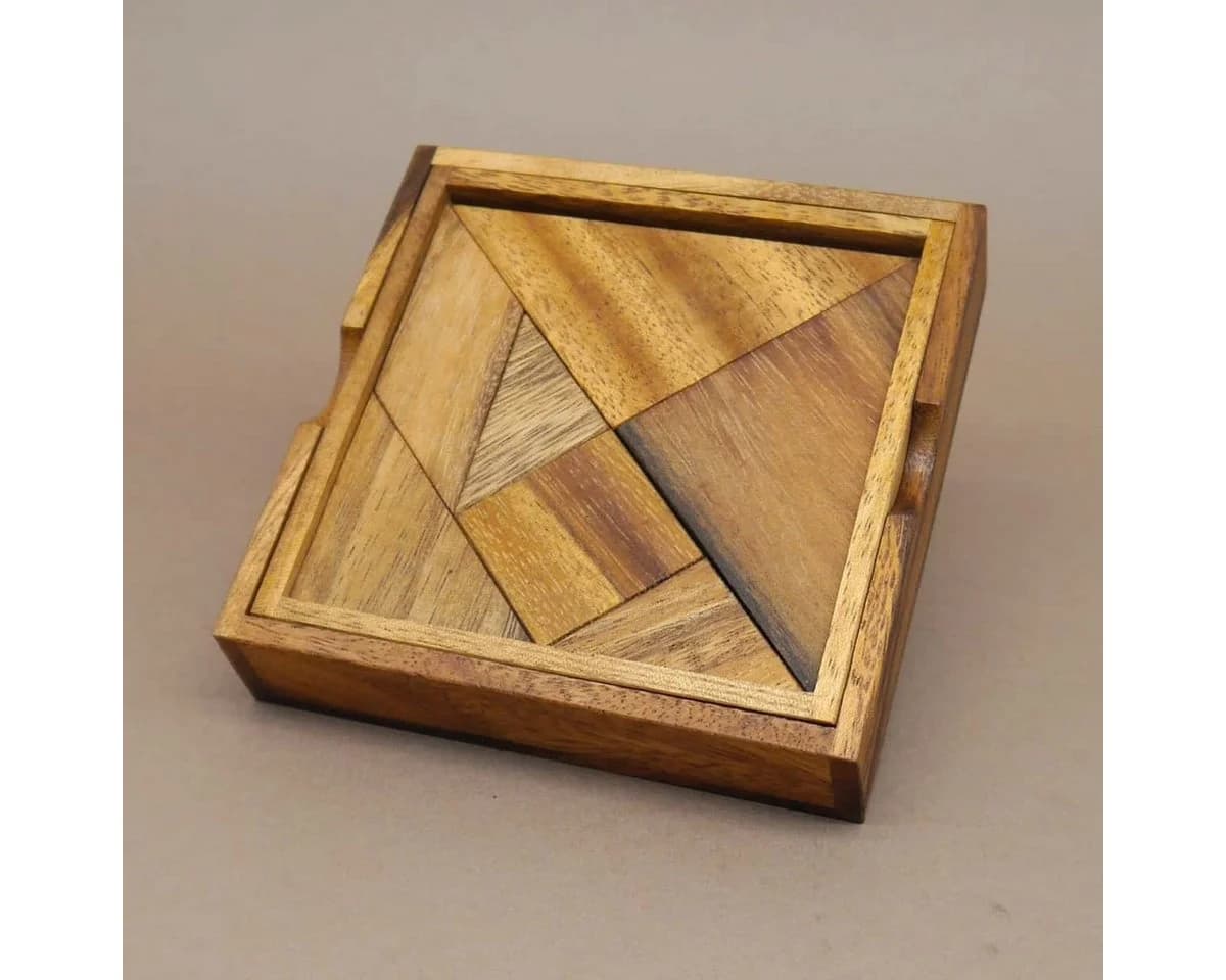 ROMBOL Tangram Holzpuzzle - Klassisches Denkspiel aus Holz - Bild 3