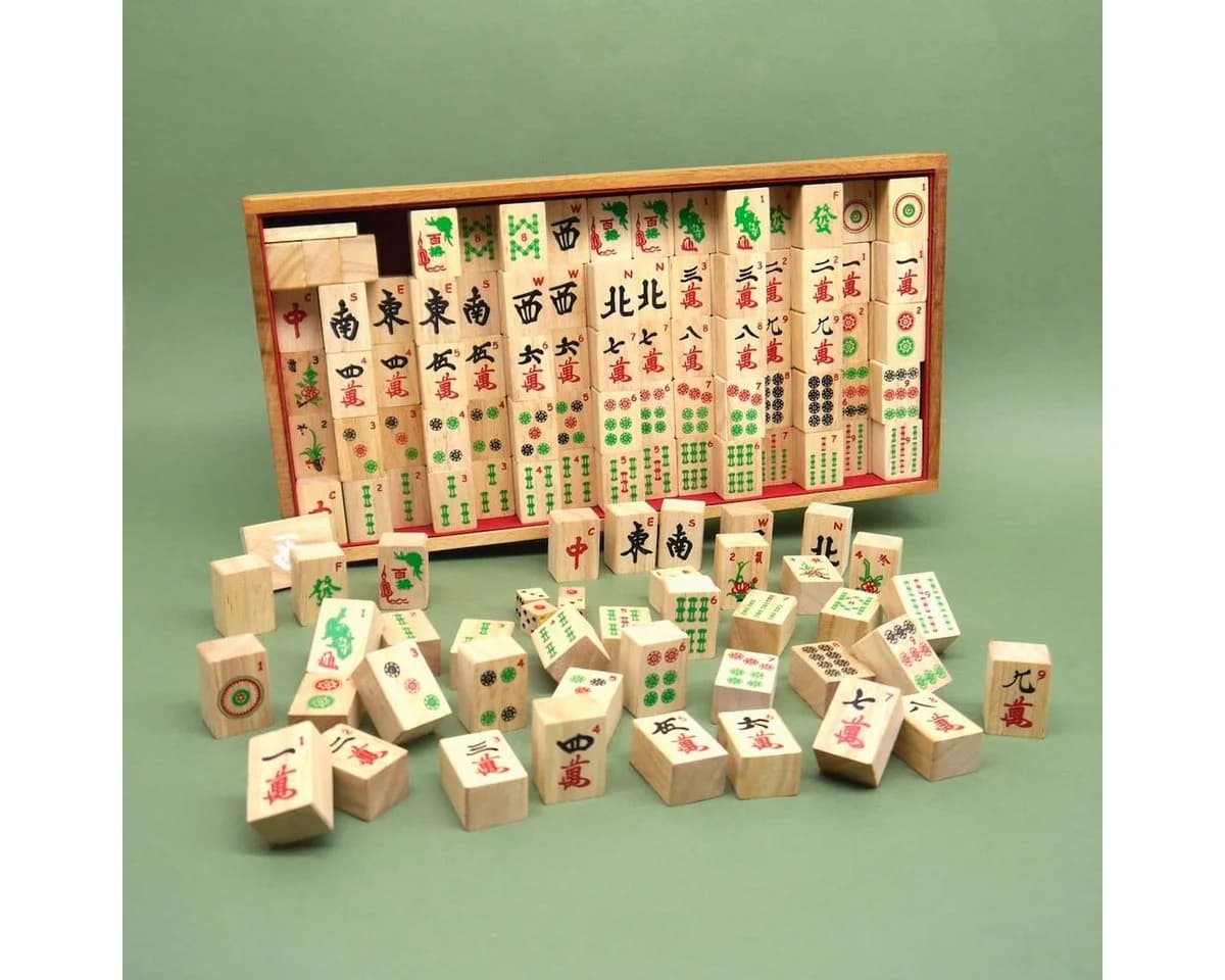 ROMBOL Denkspiele Mahjong Holzspiel - Chinesisches Gesellschaftsspiel - Bild 3
