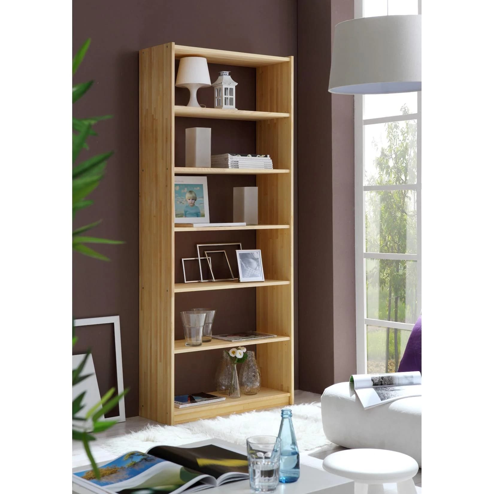 Ticaa Standregal Bücherregal Kiefer Natur
