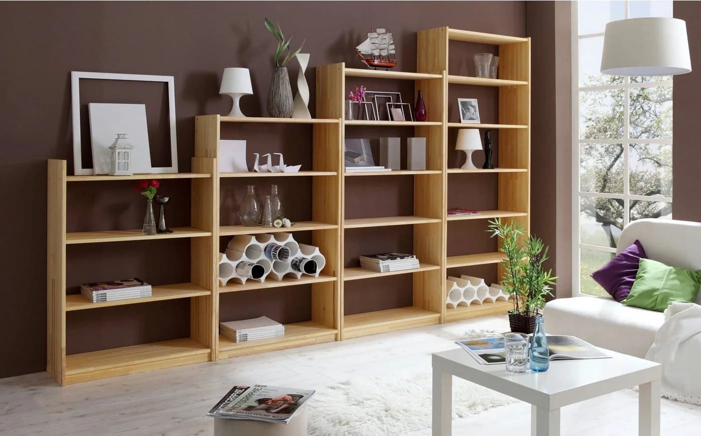 Ticaa Standregal Bücherregal Kiefer Natur - Bild 4