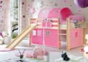 TiCAA Rutschbett Manuel Kiefer Natur Classic Kinderbett mit Rutsche Bild 2