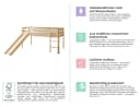 TiCAA Rutschbett Manuel Kiefer Natur Classic Kinderbett mit Rutsche Bild 4