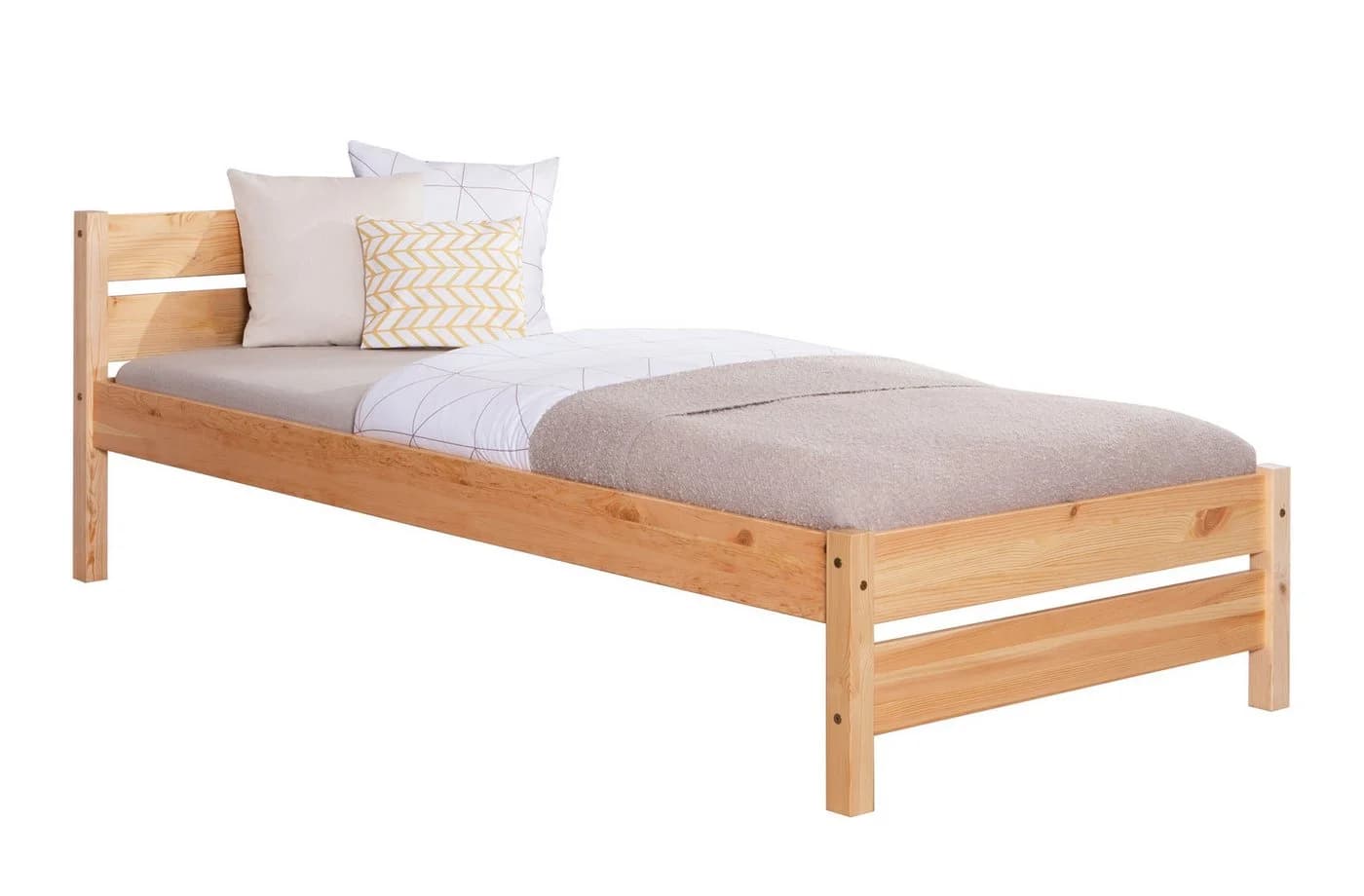 TiCAA Massivholz Einzelbett Bora Kiefer Natur - Bild 2