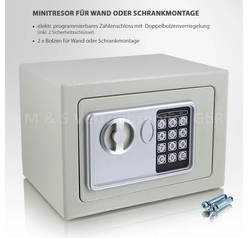 Bituxx Wandtresor Minisafe elektronisch Lichtgrau - Bild 4
