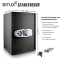 Bituxx Tresor elektronisch Schwarz mit Doppelbolzenverschluss Bild 4