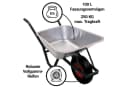 Bituxx Gartenschubkarre 100L Dunkelgrün mit PU Rad Bild 1