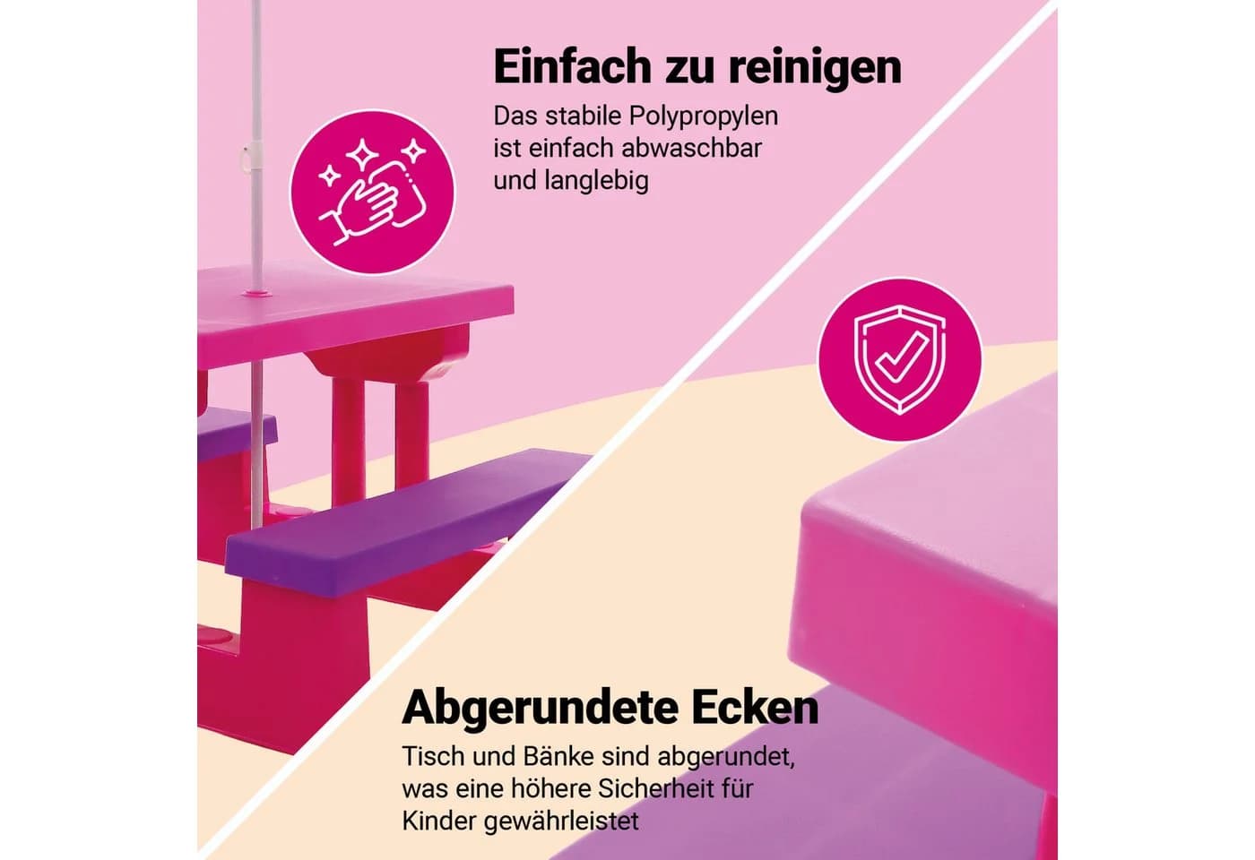 Bituxx Kindersitzgruppe mit Sonnenschirm Pink - Bild 5