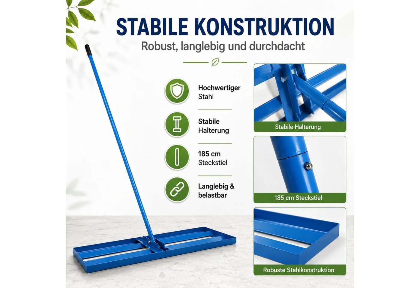 Bituxx Rasenrakel mit 185 cm Stiel - Bild 3