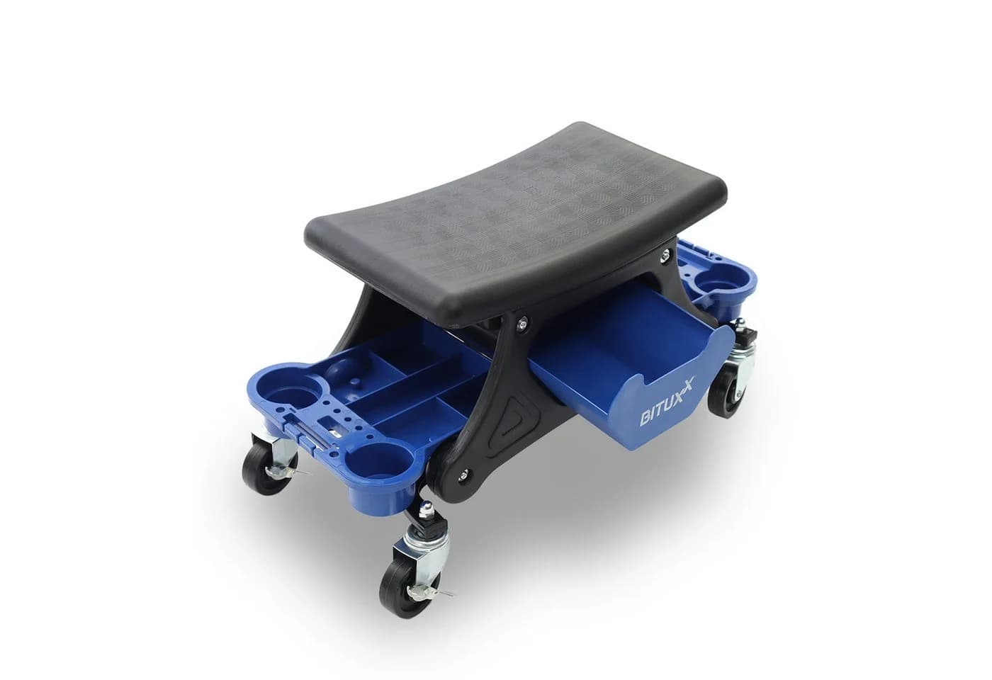 Bituxx Werkstatthocker rollbar mit Stauraum Blau/Schwarz - Bild 2