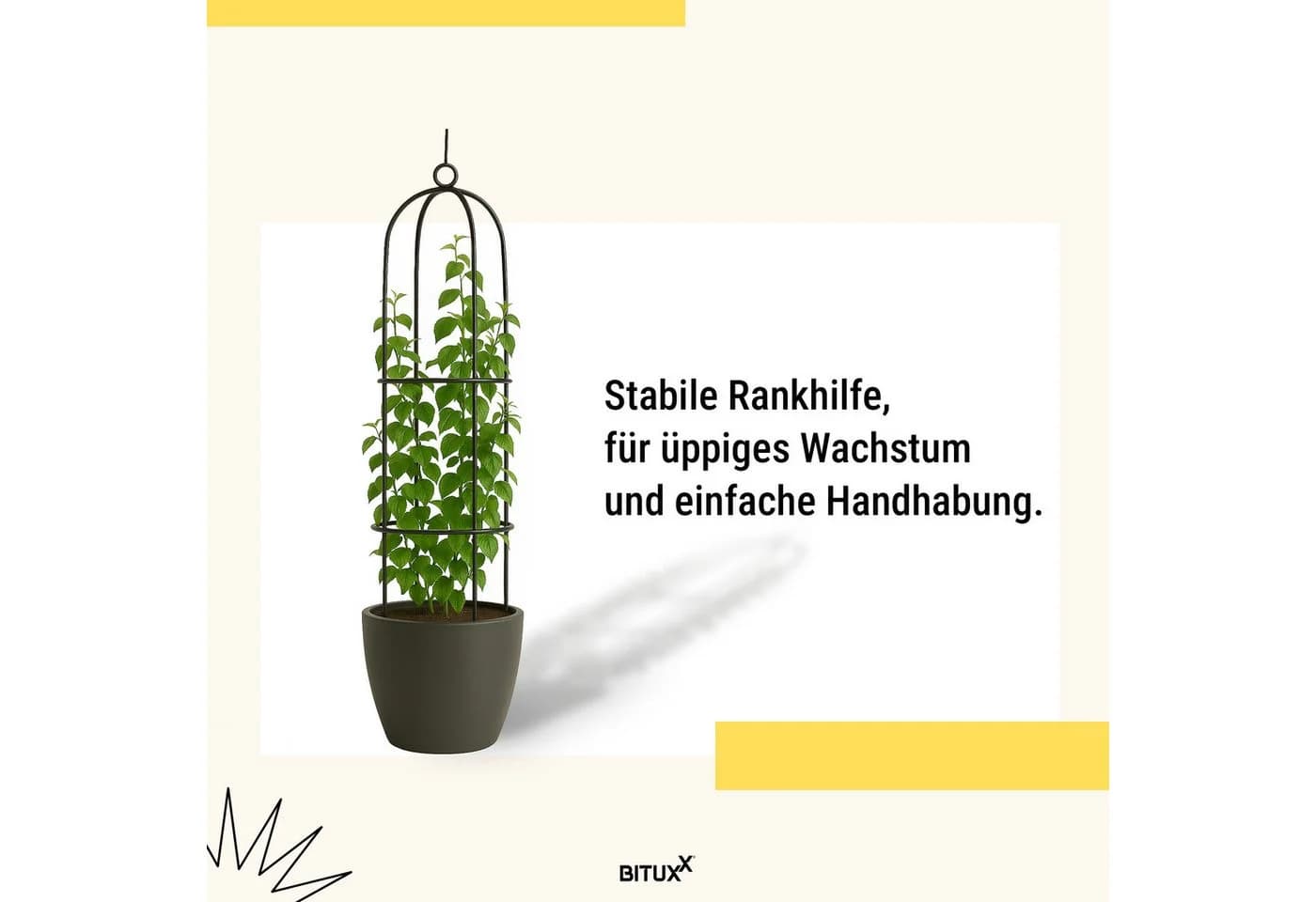 Bituxx Ranksäule 150 cm Schwarz Metall Rankhilfe