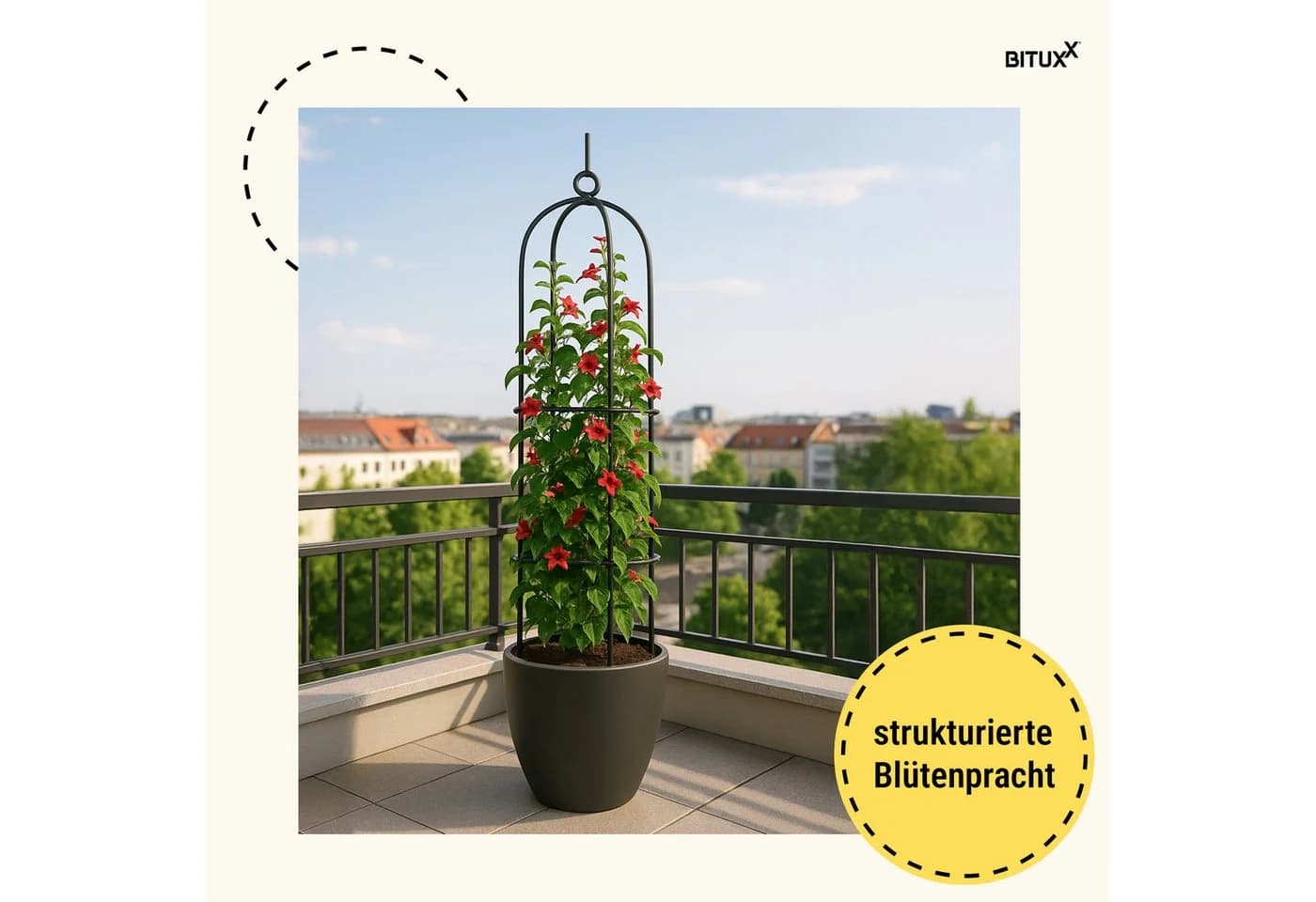 Bituxx Ranksäule 150 cm Schwarz Metall Rankhilfe - Bild 5
