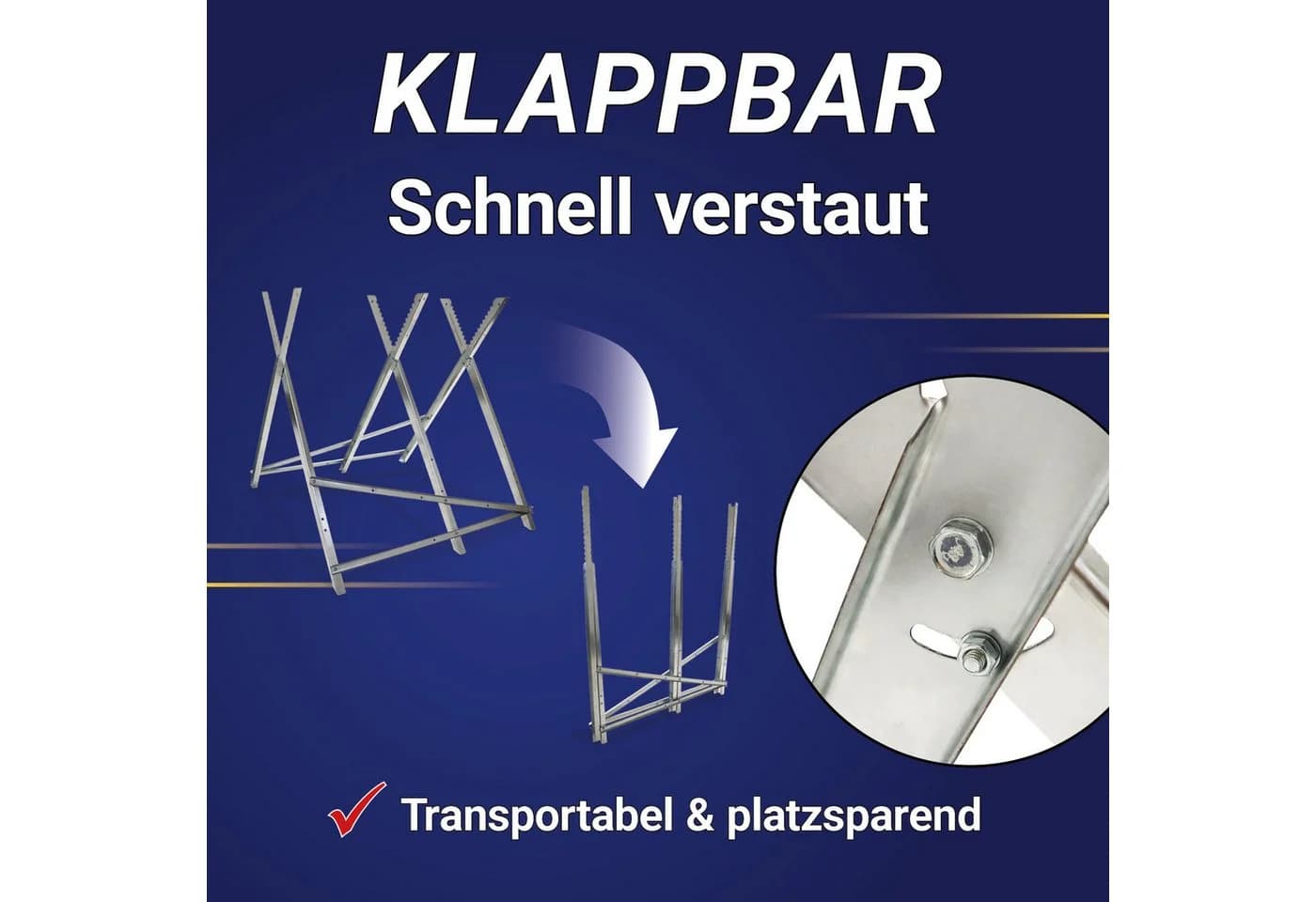 Bituxx Sägebock Klappbar Silber 150 kg Tragkraft - Bild 5