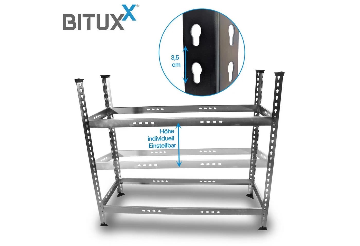 Bituxx Reifenregal Schwarz Stahl 150kg Tragkraft - Bild 3