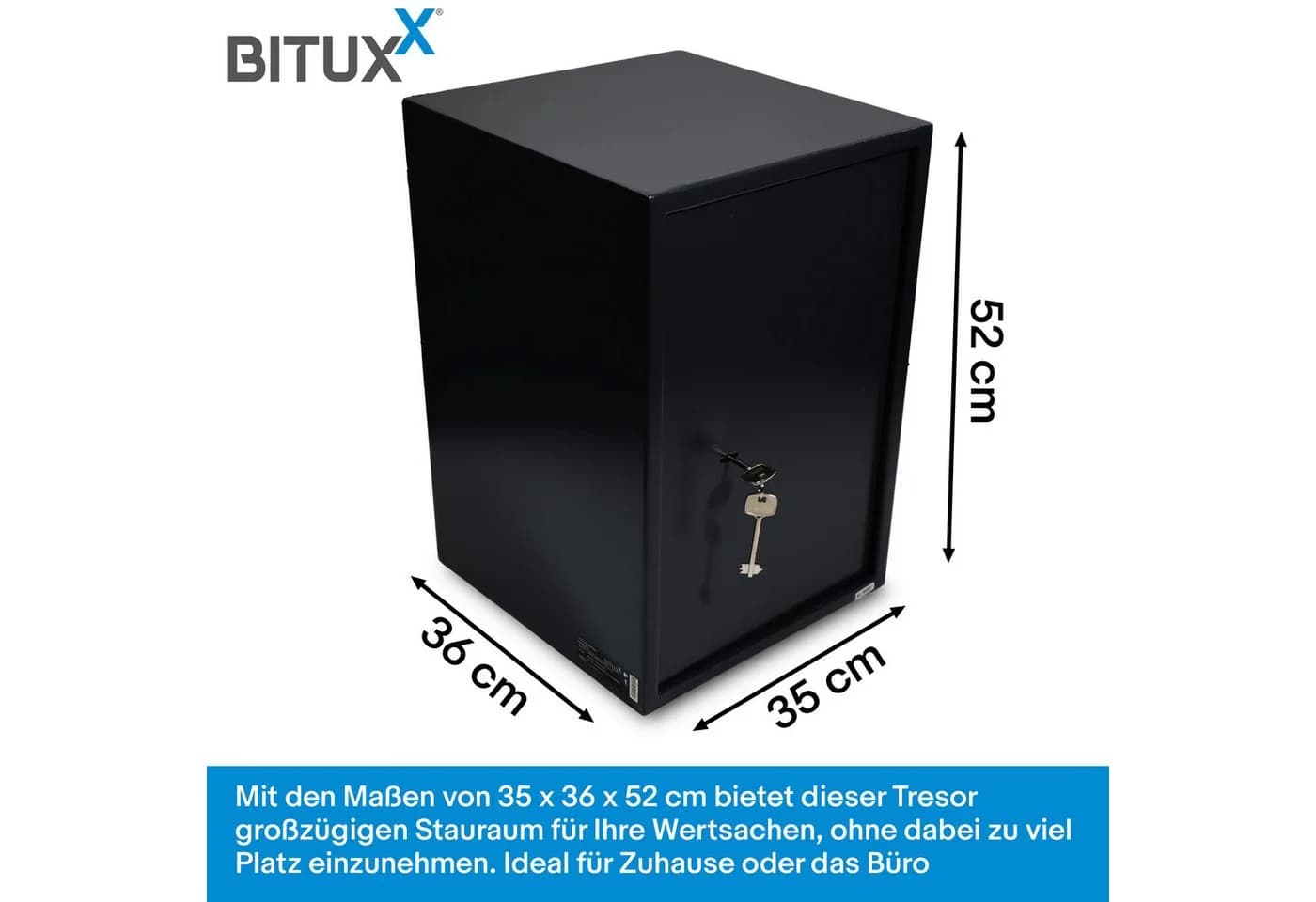Bituxx Aktentresor Schwarz mit Doppelbolzenverschluss - Bild 4