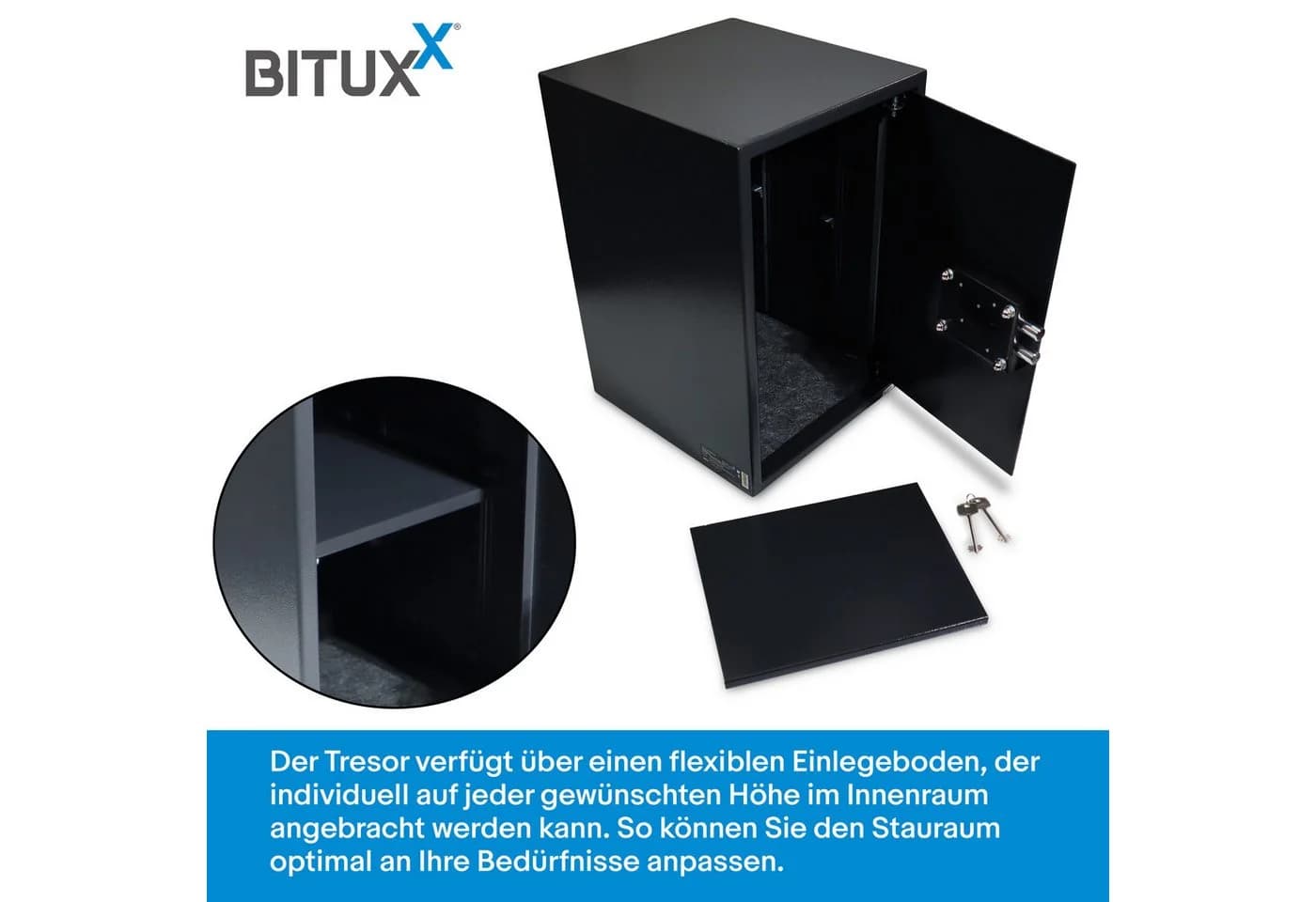 Bituxx Aktentresor Schwarz mit Doppelbolzenverschluss - Bild 5