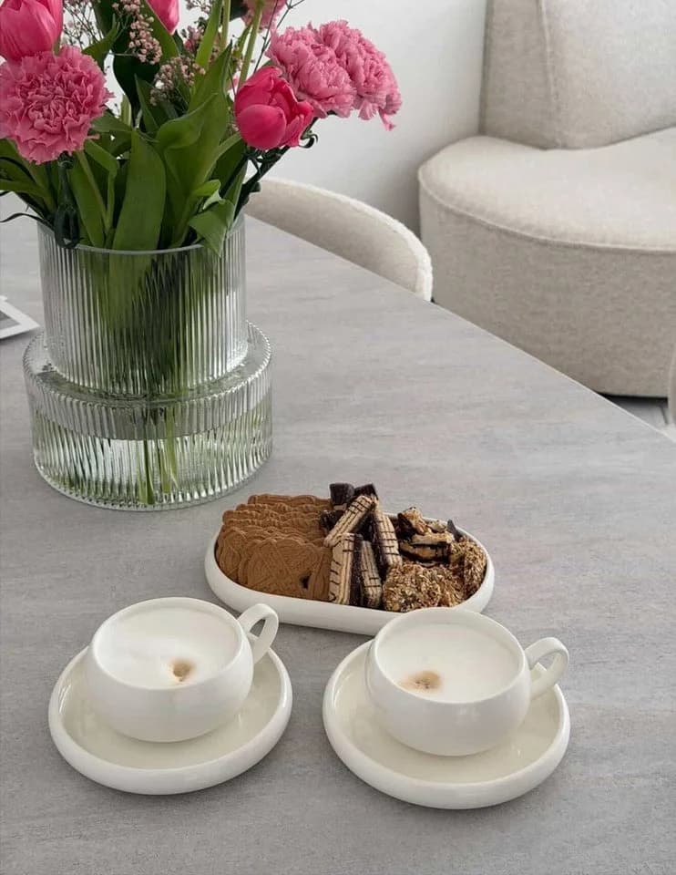 EmirtexHome Cappuccinotasse Bely 12-tlg. Set Weiß Porzellan