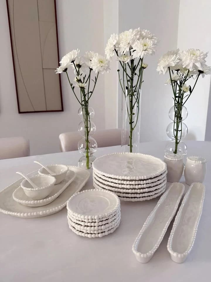 EmirtexHome Frühstücks-Set Pearly Weiss 31-teilig