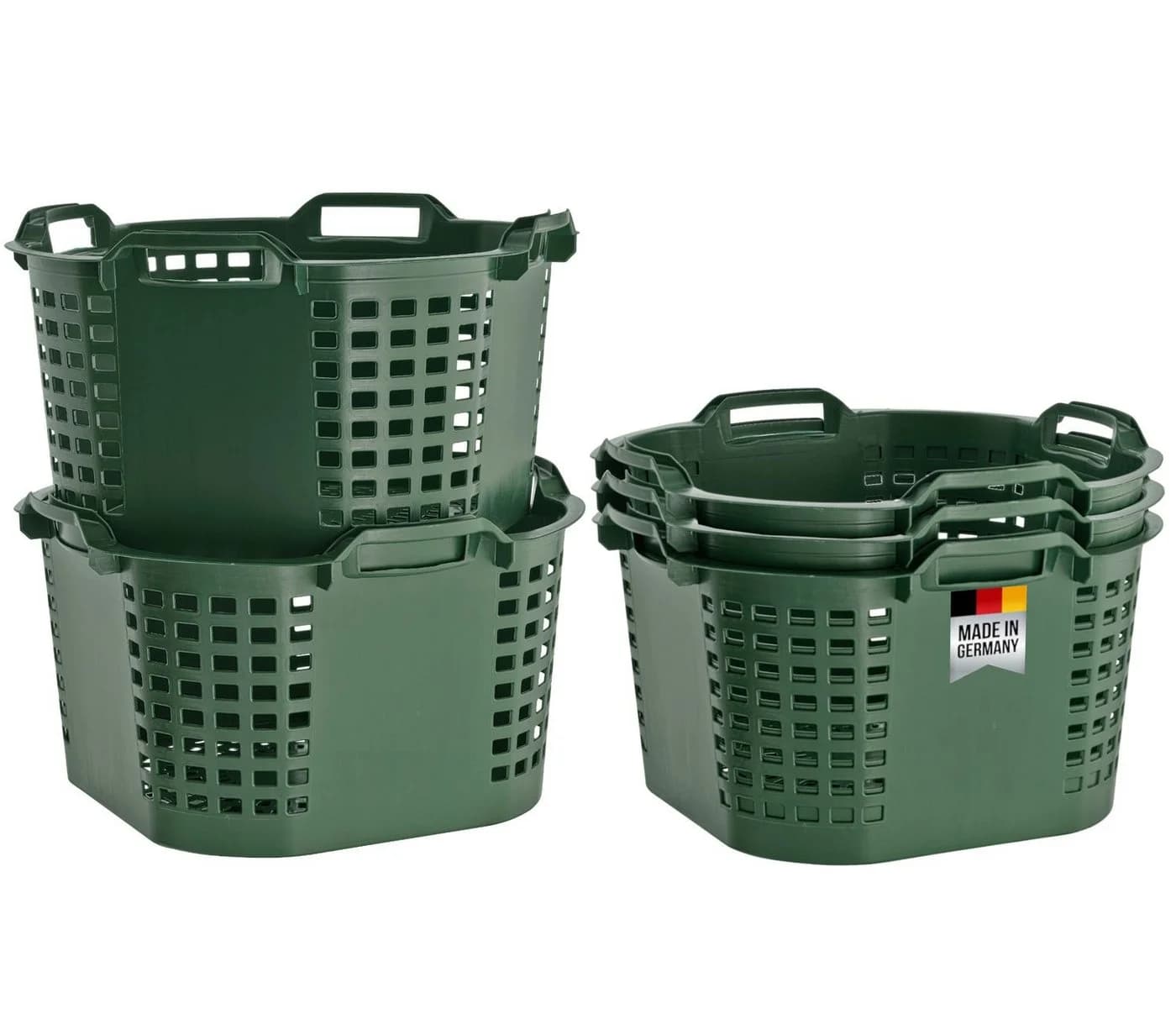 BURI Wäschekorb 5er Set 50 Liter Stapelbar Kunststoff - Bild 2