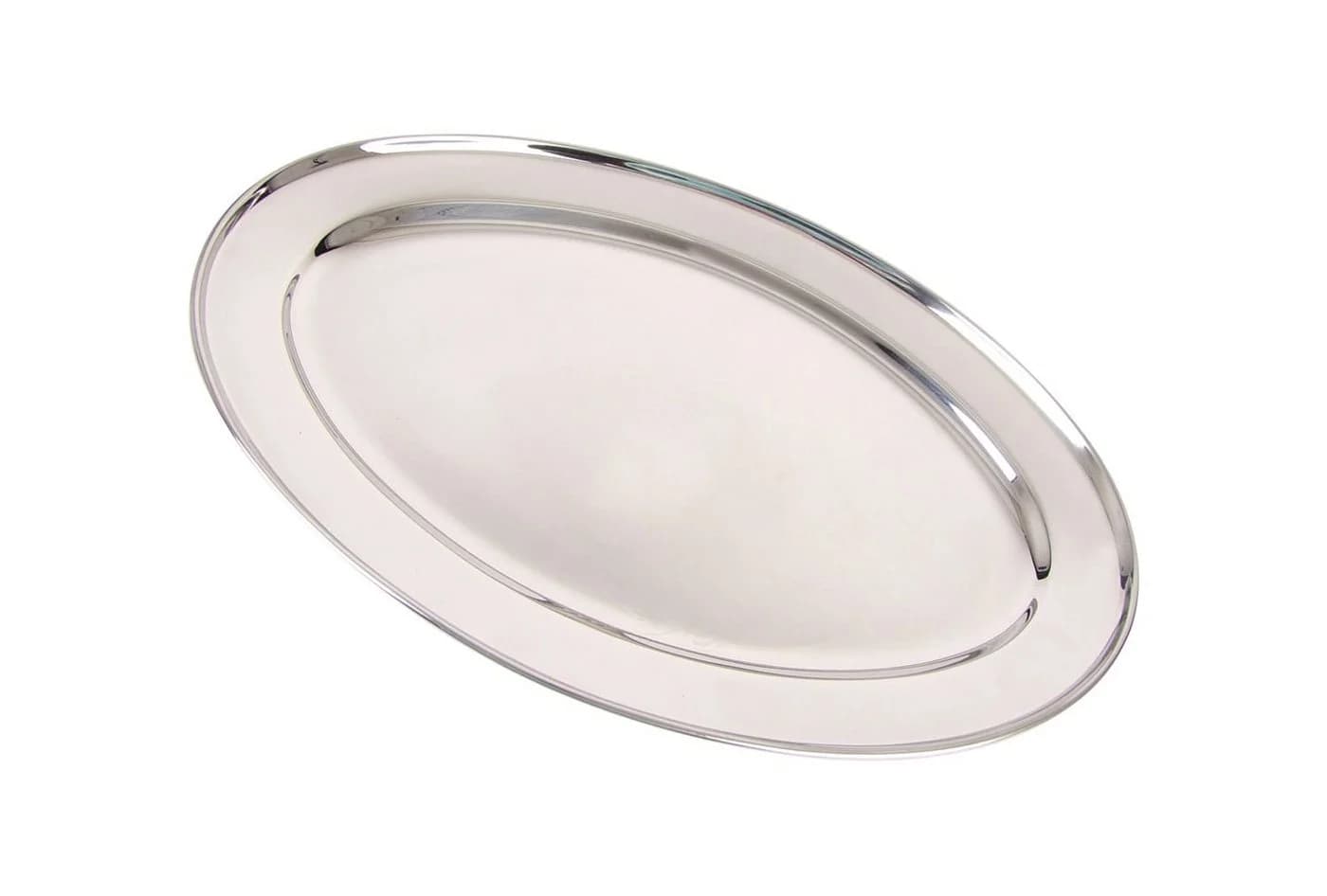 BURI Servierplatte Edelstahl Oval 30cm