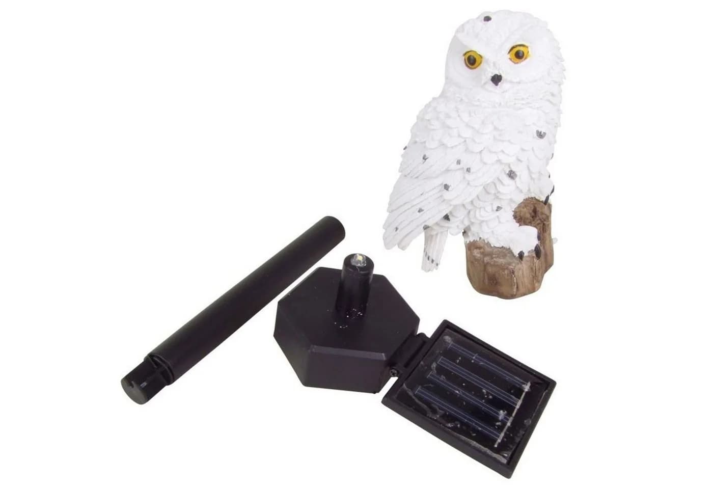 BURI Solar LED Eule Gartenfigur mit Steckstab Polyresin - Bild 4