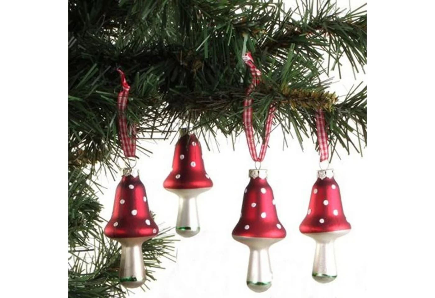 BURI Weihnachtsbaumkugel Fliegenpilz 4er-Set Glas - Bild 2