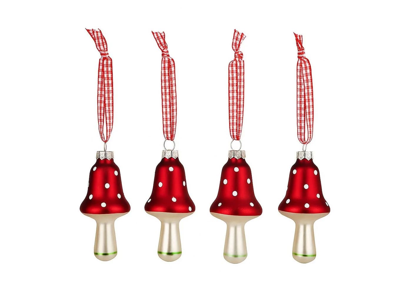 BURI Weihnachtsbaumkugel Fliegenpilz 4er-Set Glas - Bild 5