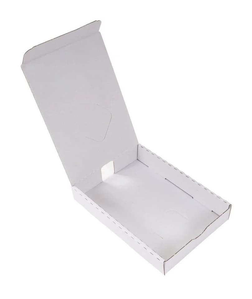 BURI Aufbewahrungsbox 50 Kartons 185x135x35 Versandkarton Faltkarton Großbrief Pappkarton Weiß