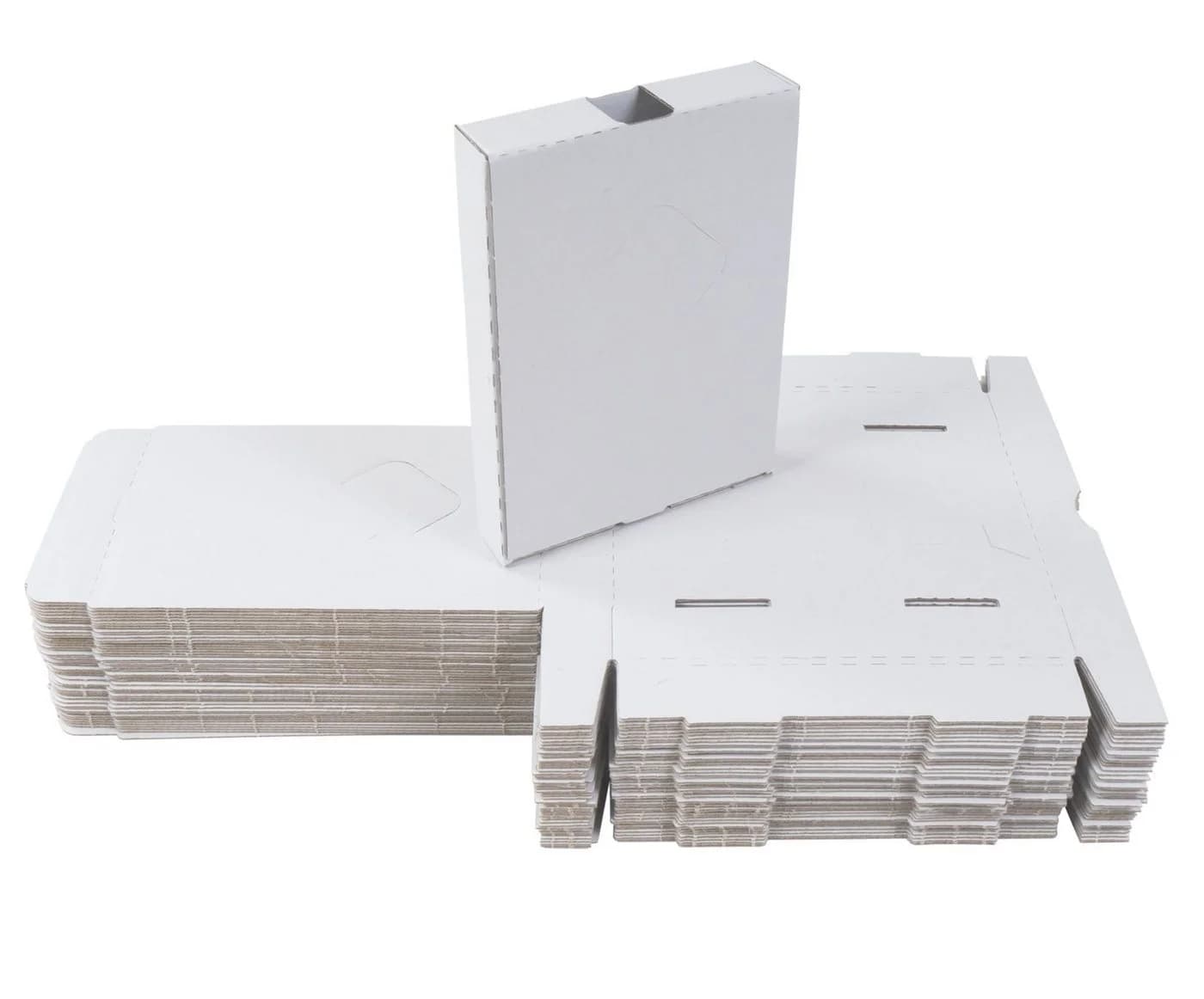 BURI Aufbewahrungsbox 50 Kartons 185x135x35 Versandkarton Faltkarton Großbrief Pappkarton Weiß - Bild 2