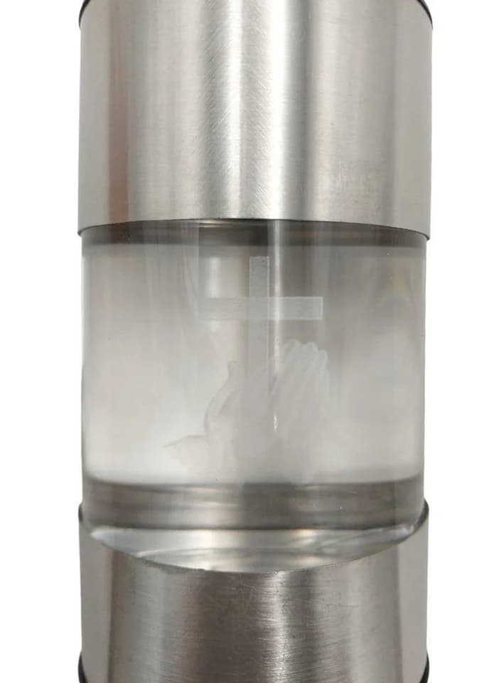 BURI Grabkerze LED Solar Grablaterne Glas Edelstahl - Bild 5