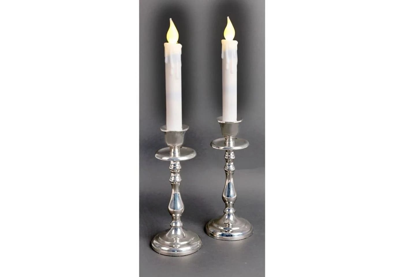 BURI LED Tafelkerze 2er-Set Flackerlicht mit Timer