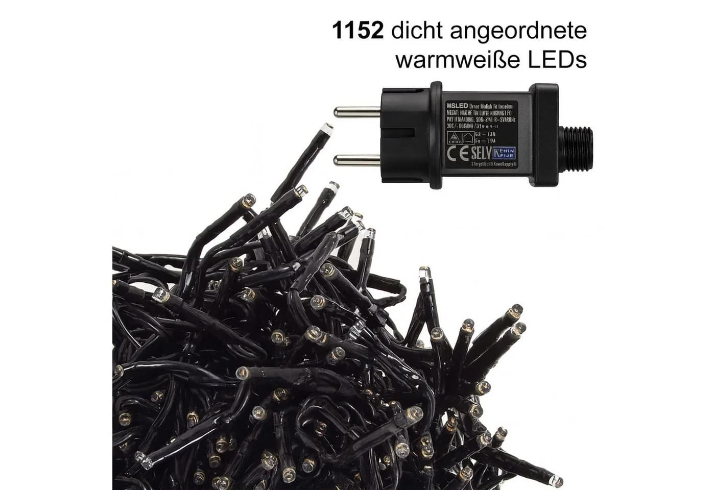 BURI LED Clusterlichterkette 11,5m warmweiß Büschellichterkette - Bild 5