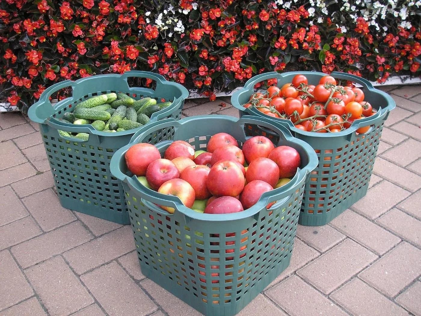 BURI 5er Set Wäschekorb stapelbar 25L grün Kunststoff