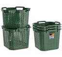 BURI 5er Set Wäschekorb stapelbar 25L grün Kunststoff Bild 2