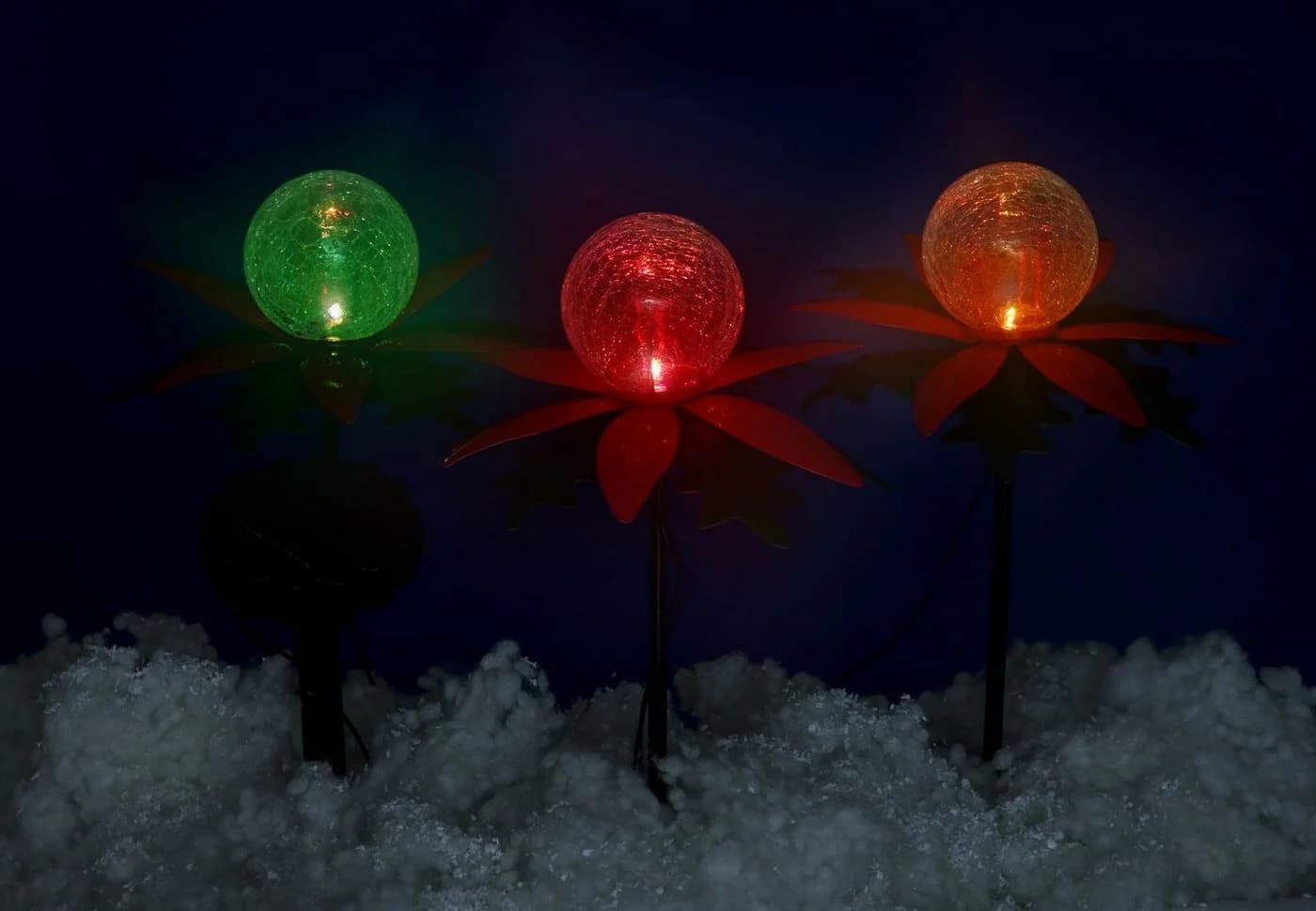 BURI LED Solar-Weihnachtsterne 2x3er mit Farbwechsel Weihnachtsdeko - Bild 3