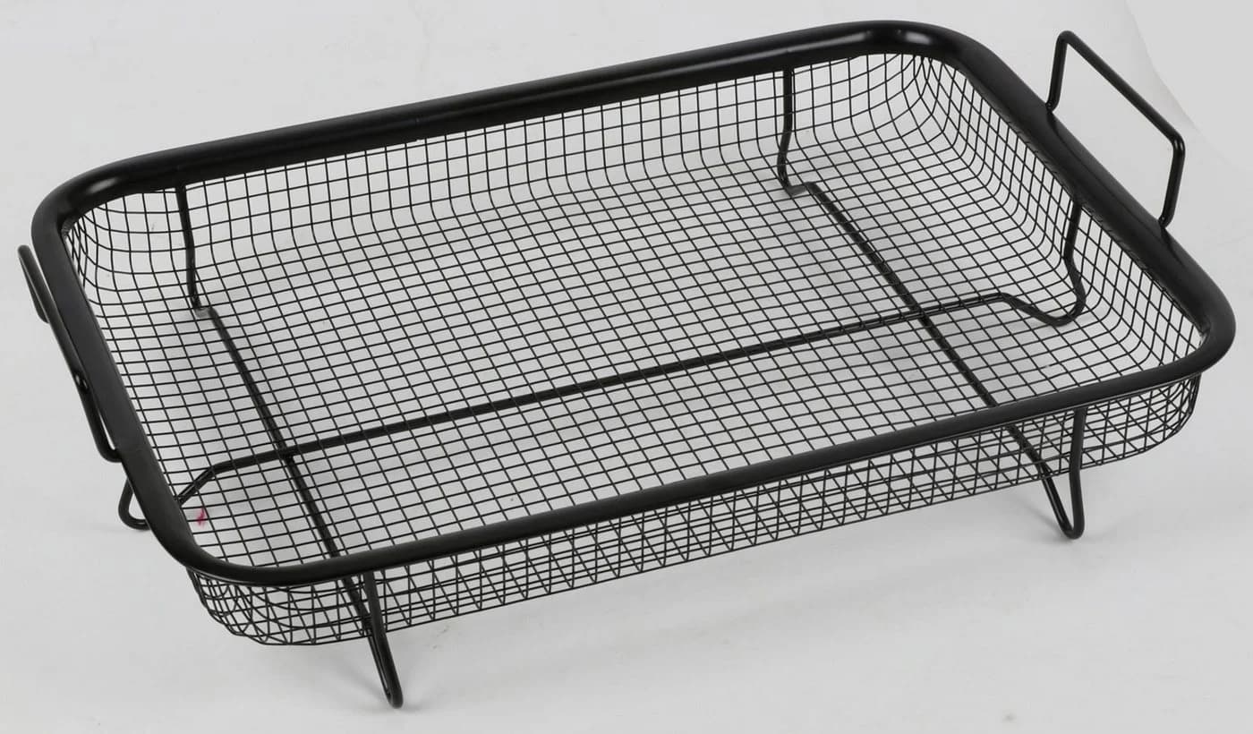 BURI Backofen Grillkorb Edelstahl mit Griffen