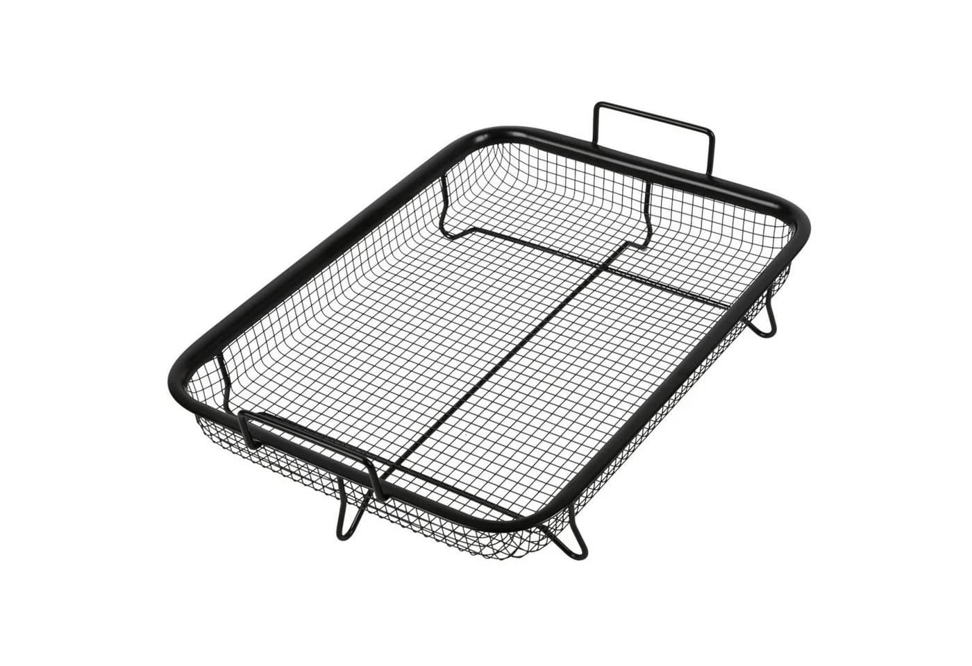 BURI Backofen Grillkorb Edelstahl mit Griffen - Bild 2