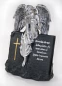 BURI Dekobaum Grab-Spruchstein Engel sitzend Grabschmuck Gedenkstein Bild 1