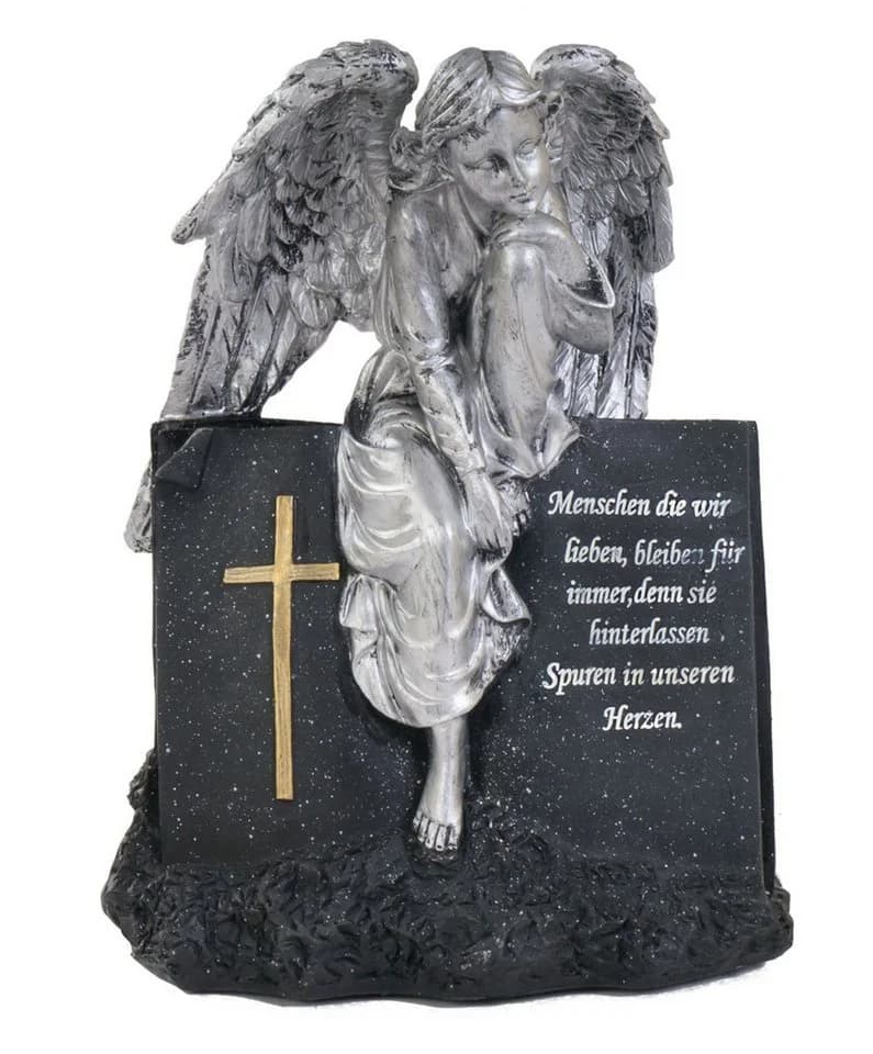 BURI Dekobaum Grab-Spruchstein Engel sitzend Grabschmuck Gedenkstein - Bild 2