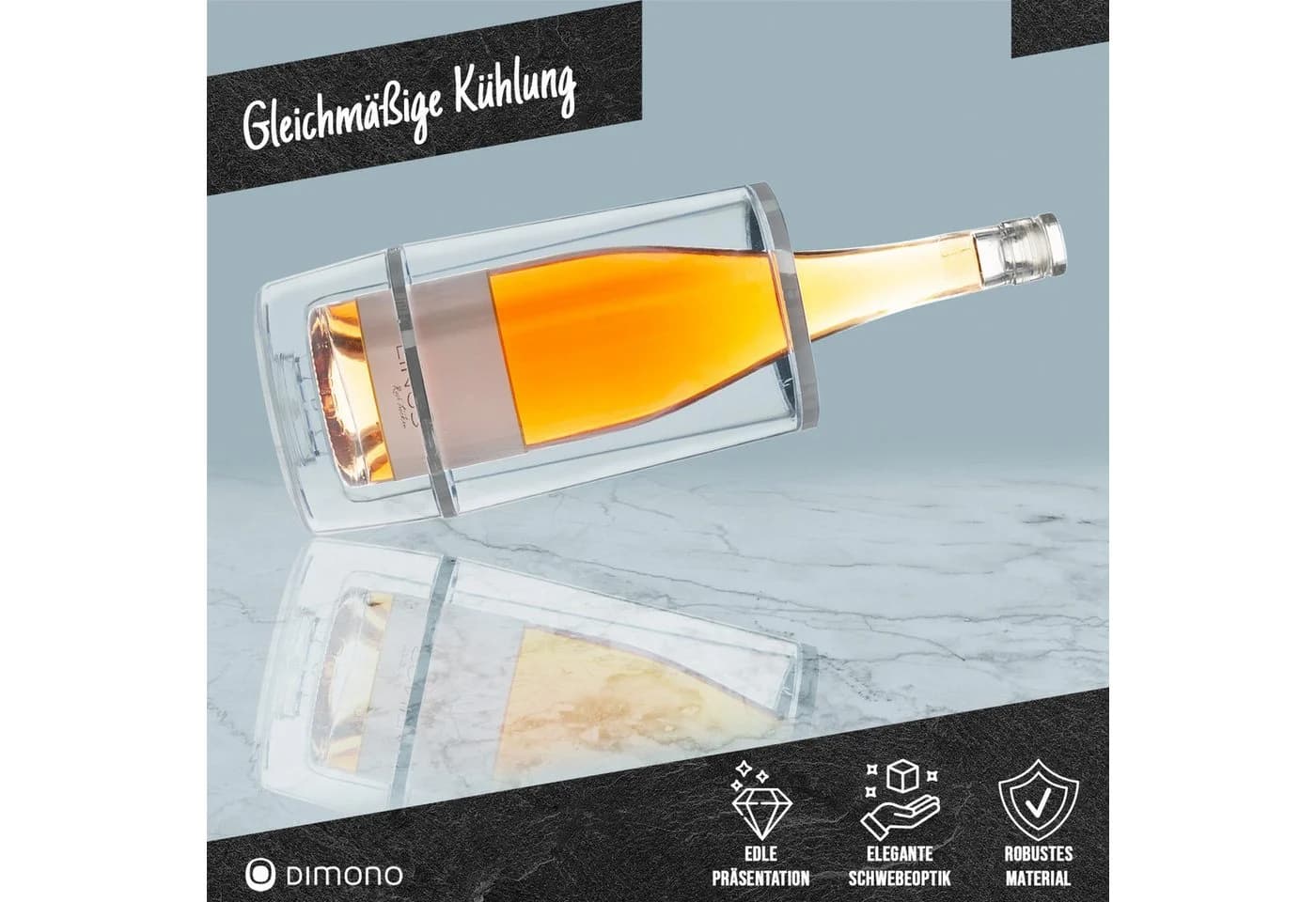 Dimono Wein- und Sektkühler Edelstahl XXL 1,5L