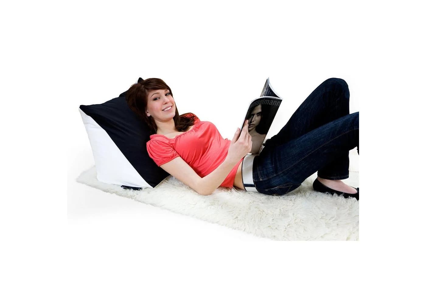 Smoothy Keilkissen Bücherwurm - Ergonomisches Nackenkissen mit EPS-Perlen