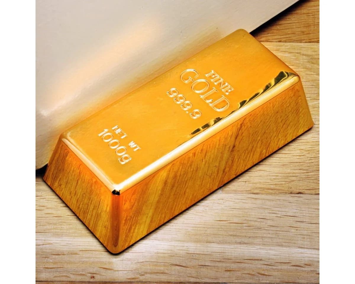 Goods+Gadgets Türstopper Goldbarren Türkeil – Realistischer Türkeil Gold - Bild 3
