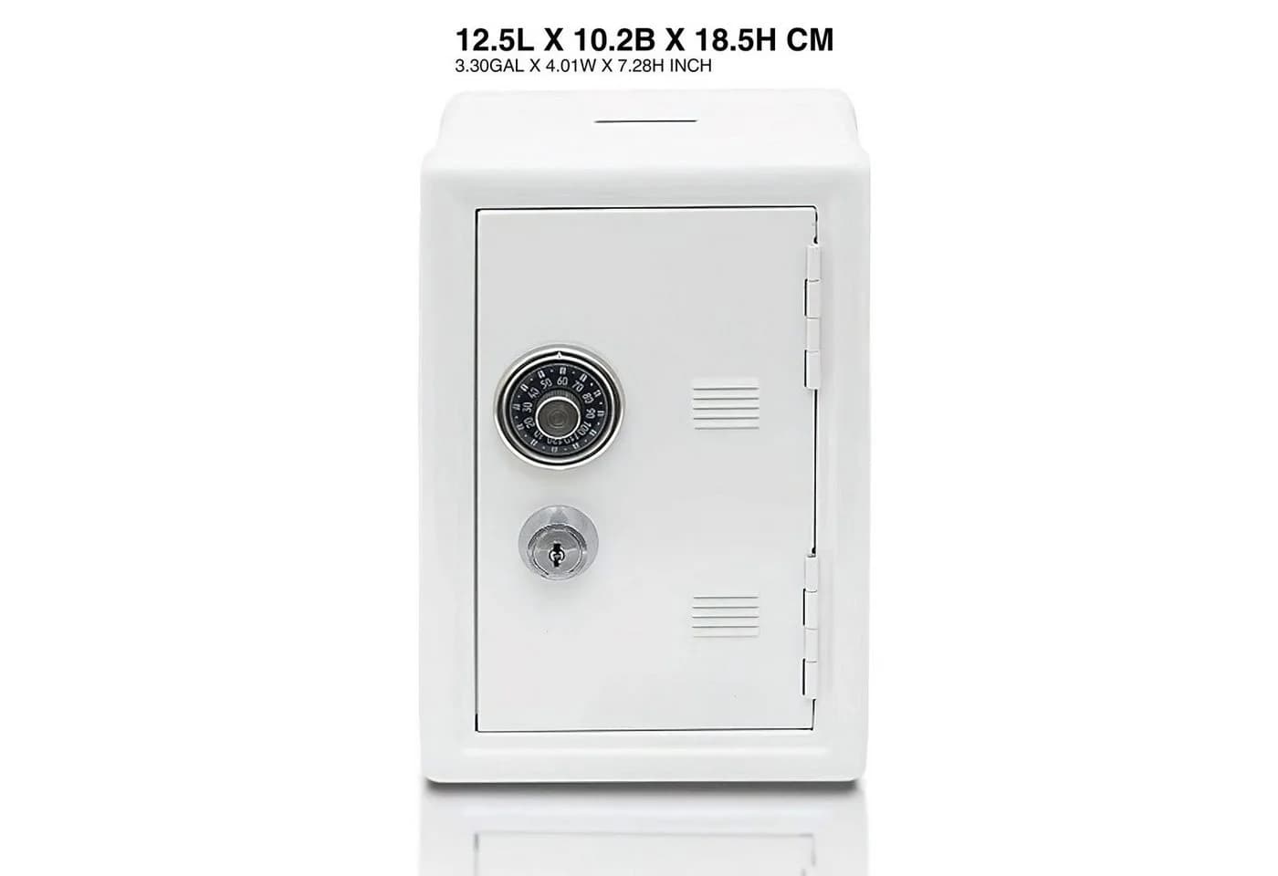 Goods+Gadgets Mini Tresor Safe mit Zahlenschloss – Silber Metall Geldkassette - Bild 3