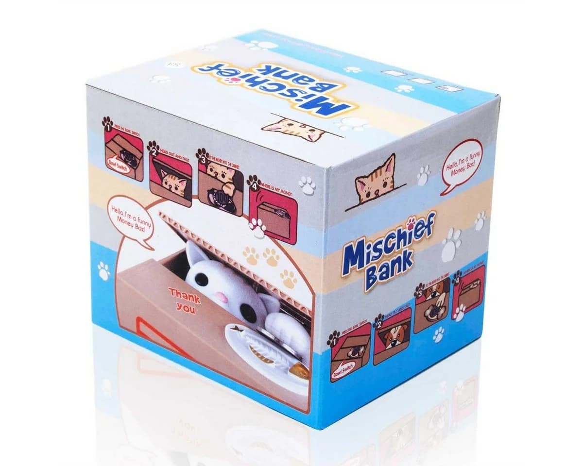 Goods+Gadgets Elektronische Spardose Katze Beige Interaktiv - Bild 3