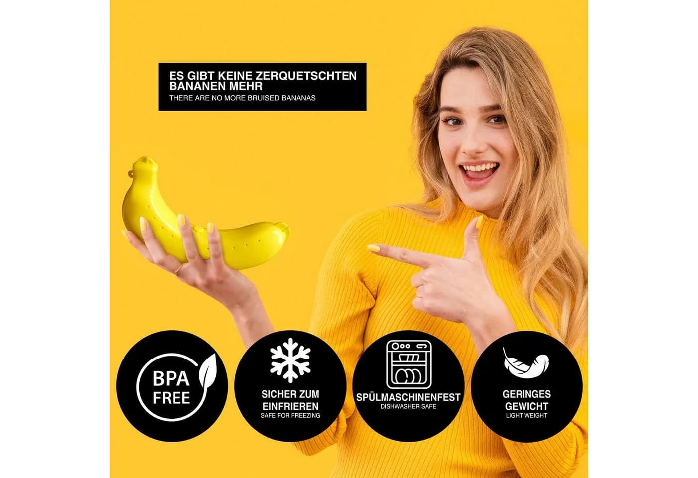 Goods+Gadgets Bananenbox Aufbewahrungsbox Kunststoff Gelb