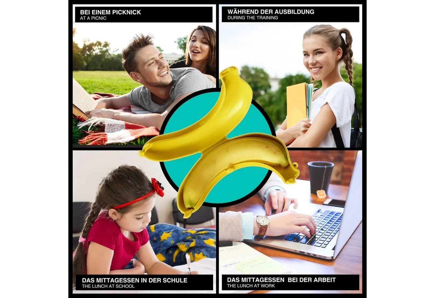 Goods+Gadgets Bananenbox Aufbewahrungsbox Kunststoff Gelb - Bild 3