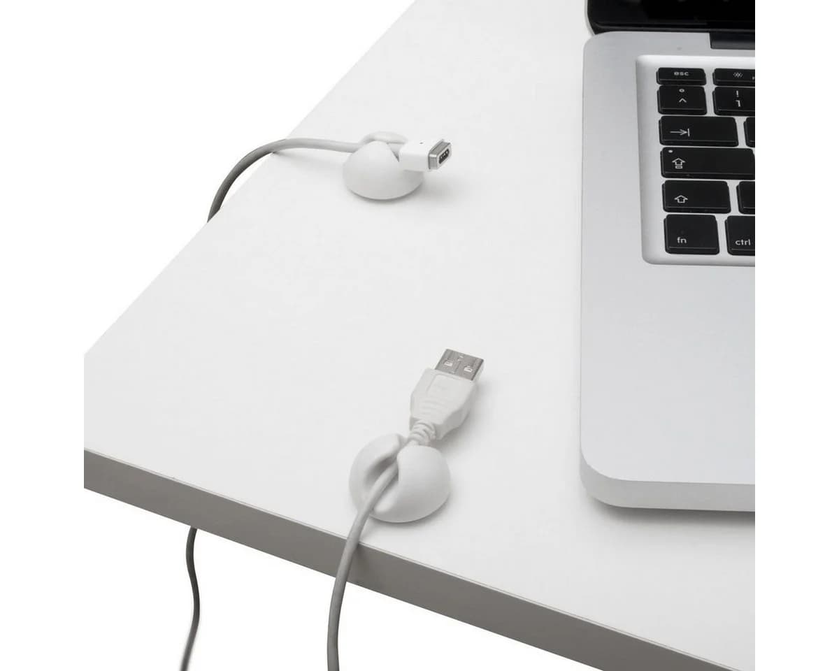 Goods+Gadgets CableDrop Kabelhalter 6er Set Weiß Selbstklebend