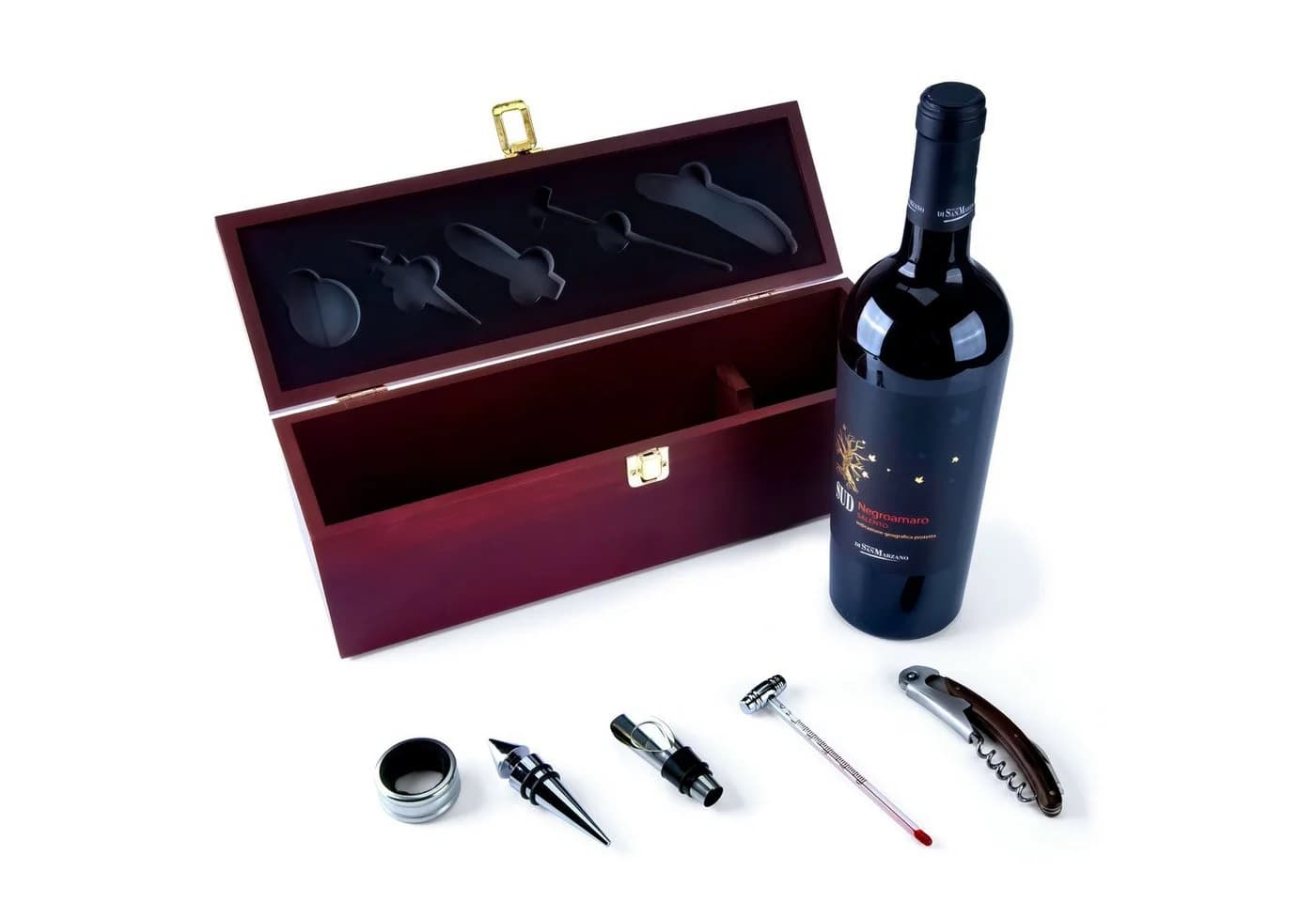 Goods+Gadgets Sommelier Weinset 6-teilig Holzbox mit Zubehör