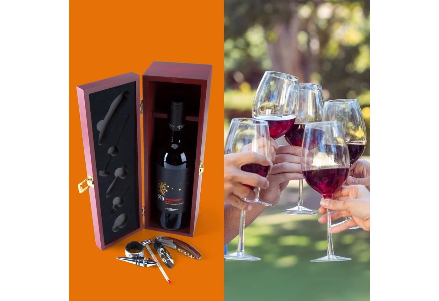 Goods+Gadgets Sommelier Weinset 6-teilig Holzbox mit Zubehör - Bild 4