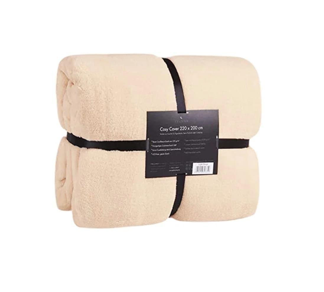 FELUNA XXL Kuscheldecke Coral Fleece Beige Cashmere-Touch - Bild 2