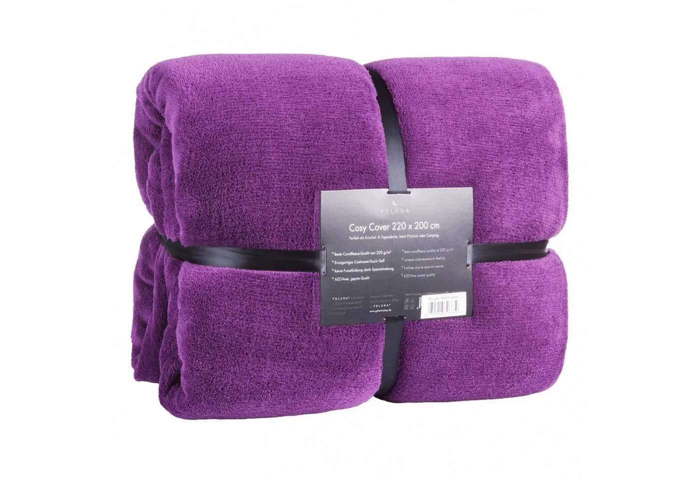 FELUNA XXL Kuscheldecke Coral Fleece Violett Cashmere-Touch - Bild 2